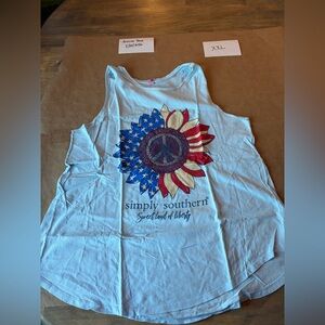 Simply Southern Blue Patriotic Sunflower Tank